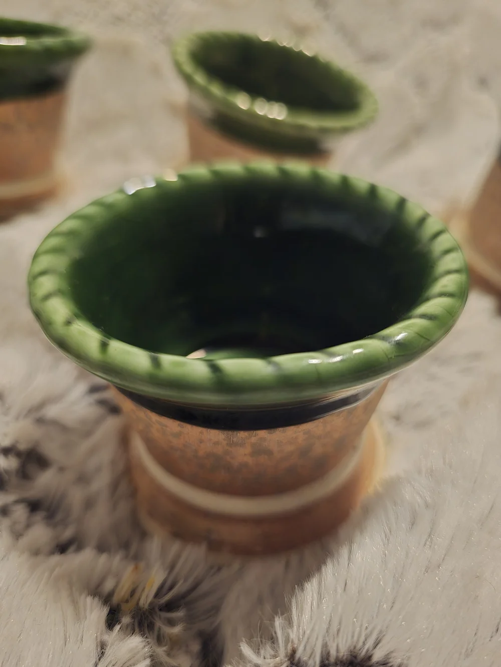 Set of 4 Small Ceramic Votive Holders Planters 2.5